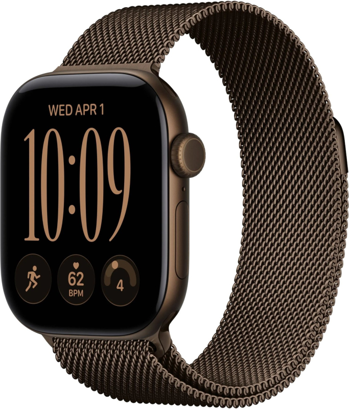 Apple Watch Series 12, 42 mm, GPS, Dark Bronze Aluminum, Dark Bronze Milanese Loop
