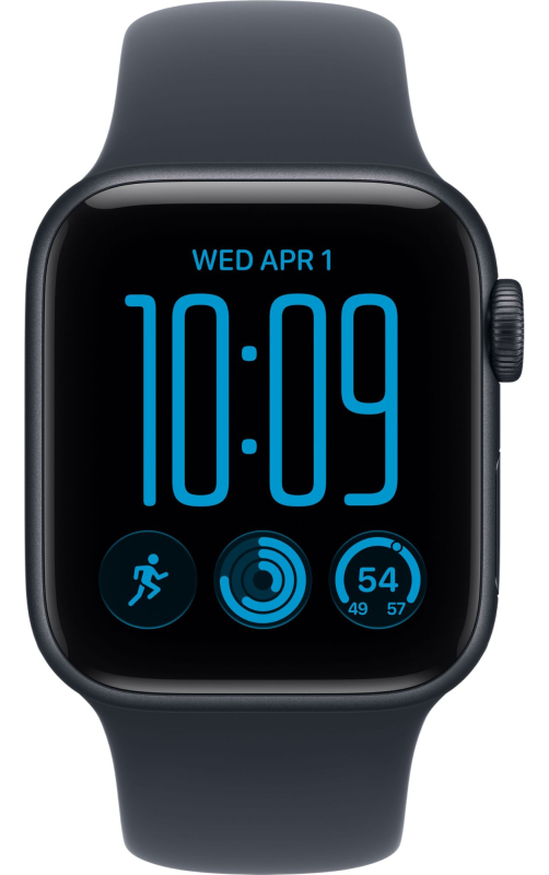 Часы Apple Watch SE 3 (2026), 44 mm, Midnight Aluminum Midnight Sport Band S/M