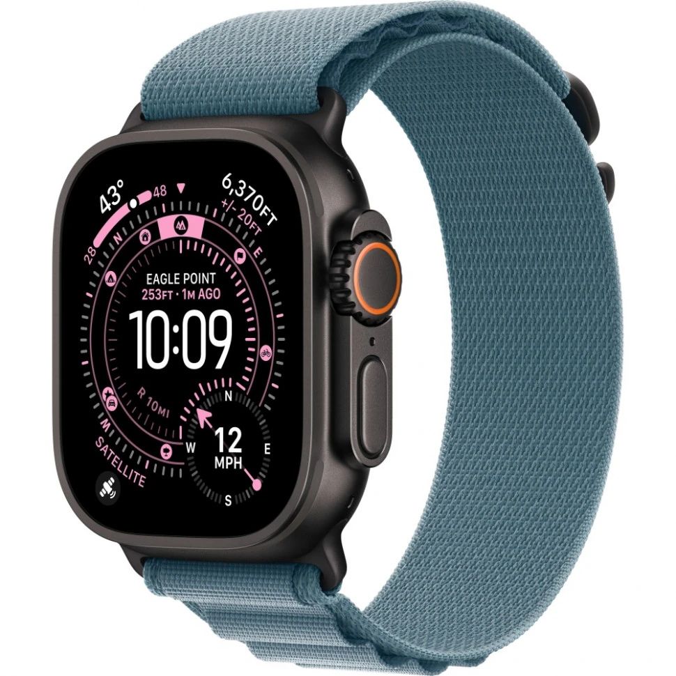 Часы Apple Watch Ultra 3 Black Titanium 49mm Light Blue Alpine Loop Часы Apple Watch Ultra 3 Black Titanium 49mm Light Blue Alpine Loop