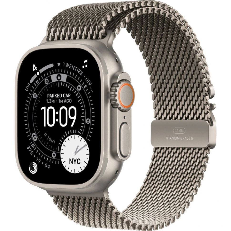 Часы Apple Watch Ultra 3 Natural Titanium 49mm Black Titanium Milanese Loop Часы Apple Watch Ultra 3 Natural Titanium 49mm Black Titanium Milanese Loop