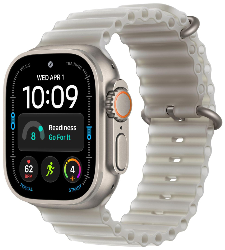 Часы Apple Watch Ultra 4 GPS+Cellular, 49 мм, Natural Titanium TransluGray Ocean Band