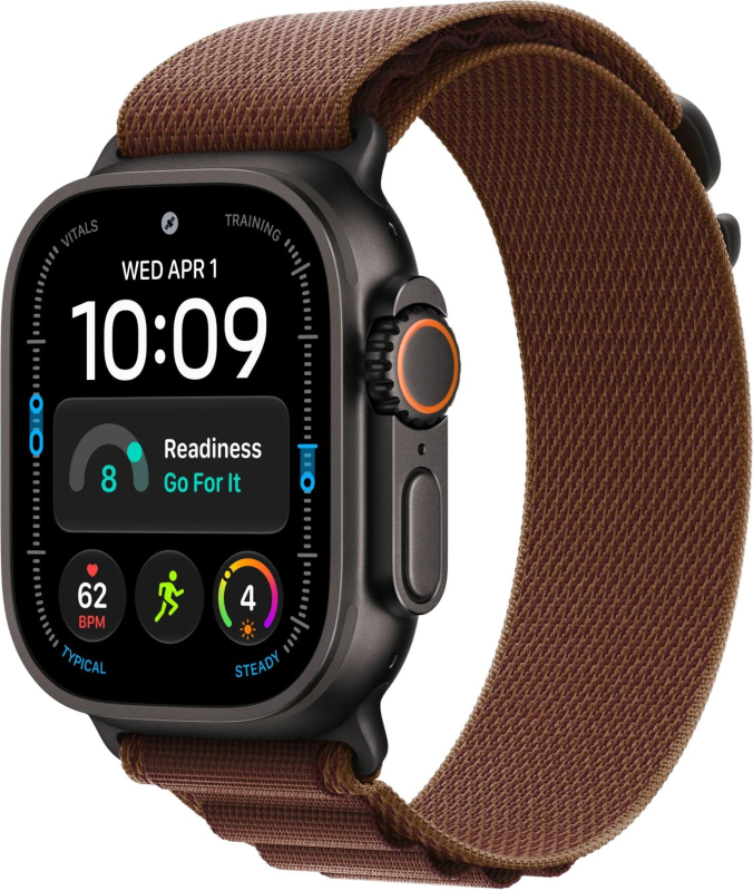Часы Apple Watch Ultra 4 GPS+Cellular, 49 мм, Black Titanium Burgundy Alpine Loop M