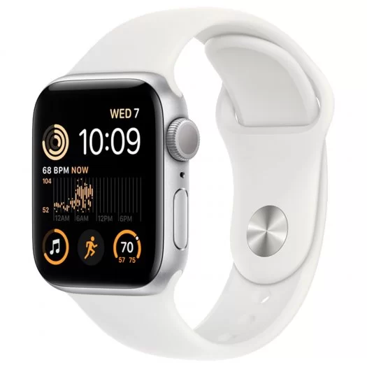 Часы Apple Watch SE 2022 44mm Silver Aluminium/White (MNK23)